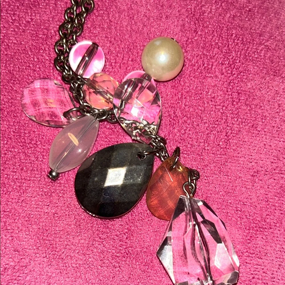 ⚡️Elegant Silver and Pink Gemstone Necklace